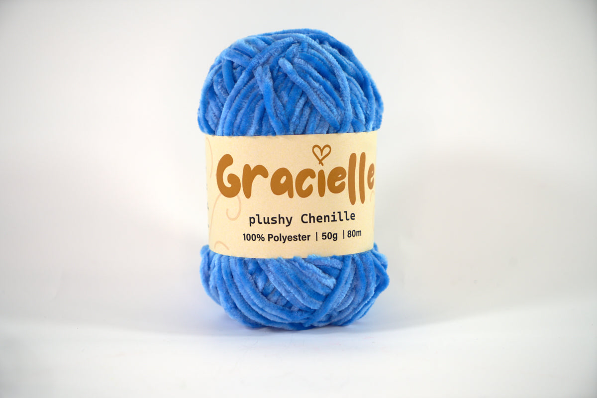Chenille Velvet Knitting & Crochet Yarn - Aran to Chunky Weight, 50g