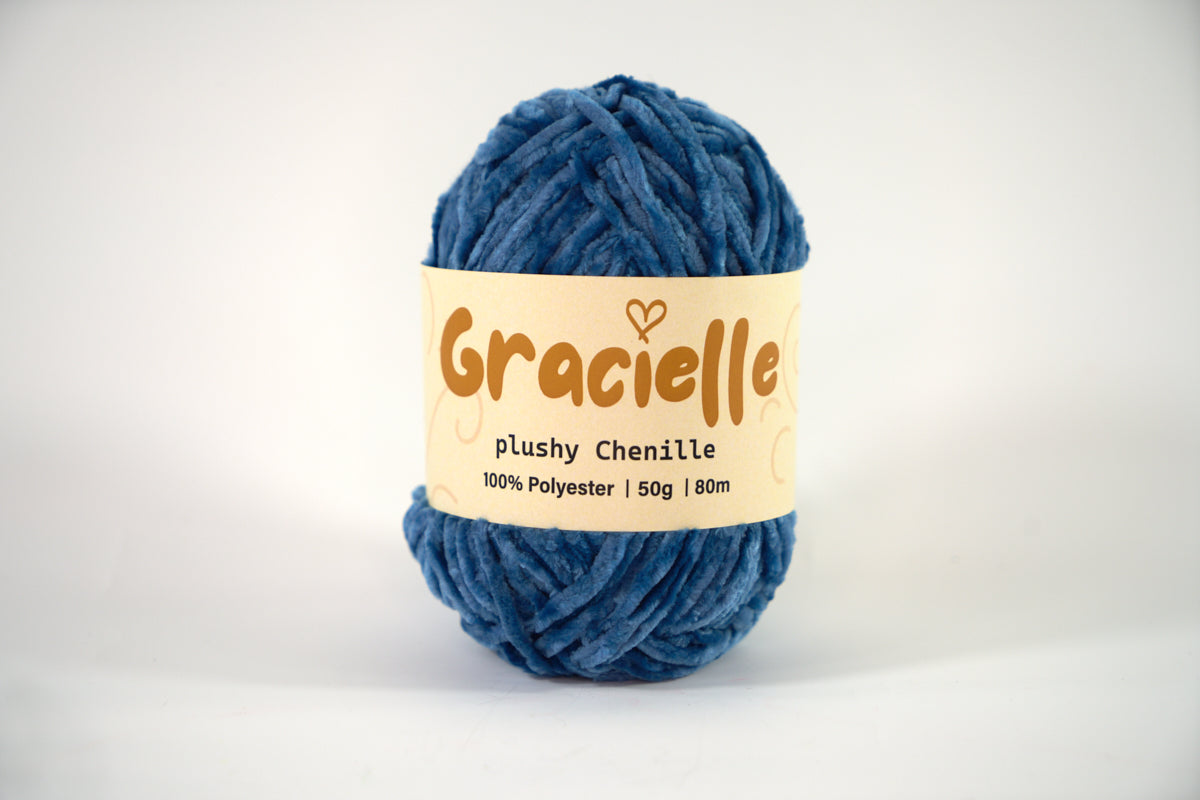 Chenille Velvet Knitting & Crochet Yarn - Aran to Chunky Weight, 50g