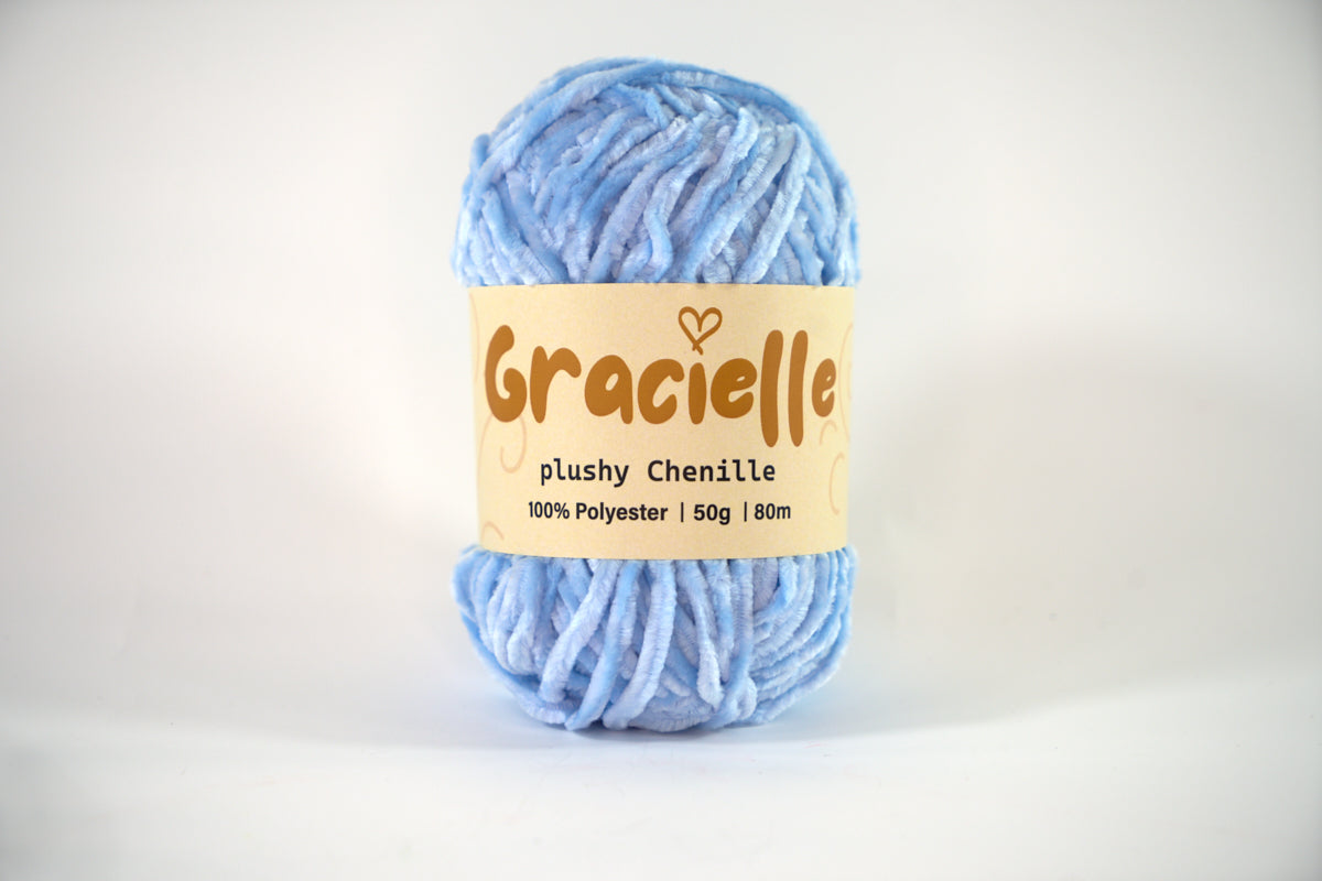 Chenille Velvet Knitting & Crochet Yarn - Aran to Chunky Weight, 50g