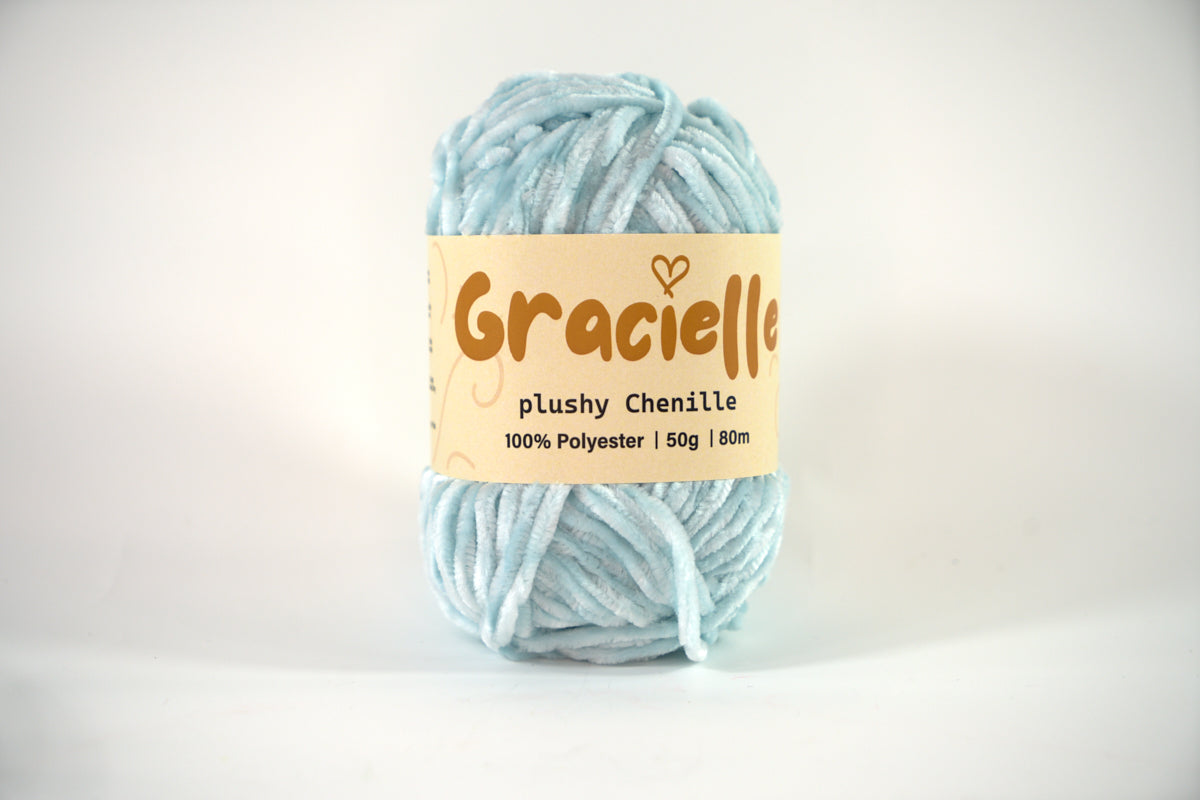 Chenille Velvet Knitting & Crochet Yarn - Aran to Chunky Weight, 50g