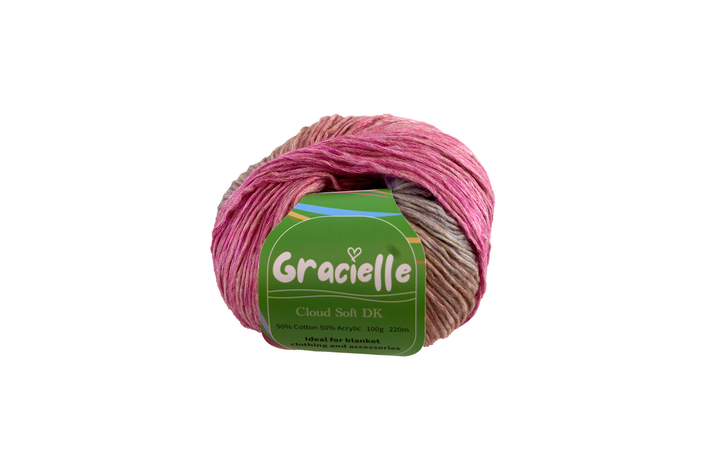 Cloud Soft Gradient Ombre Knitting and Crochet Yarn - DK to Light Worsted, 100g