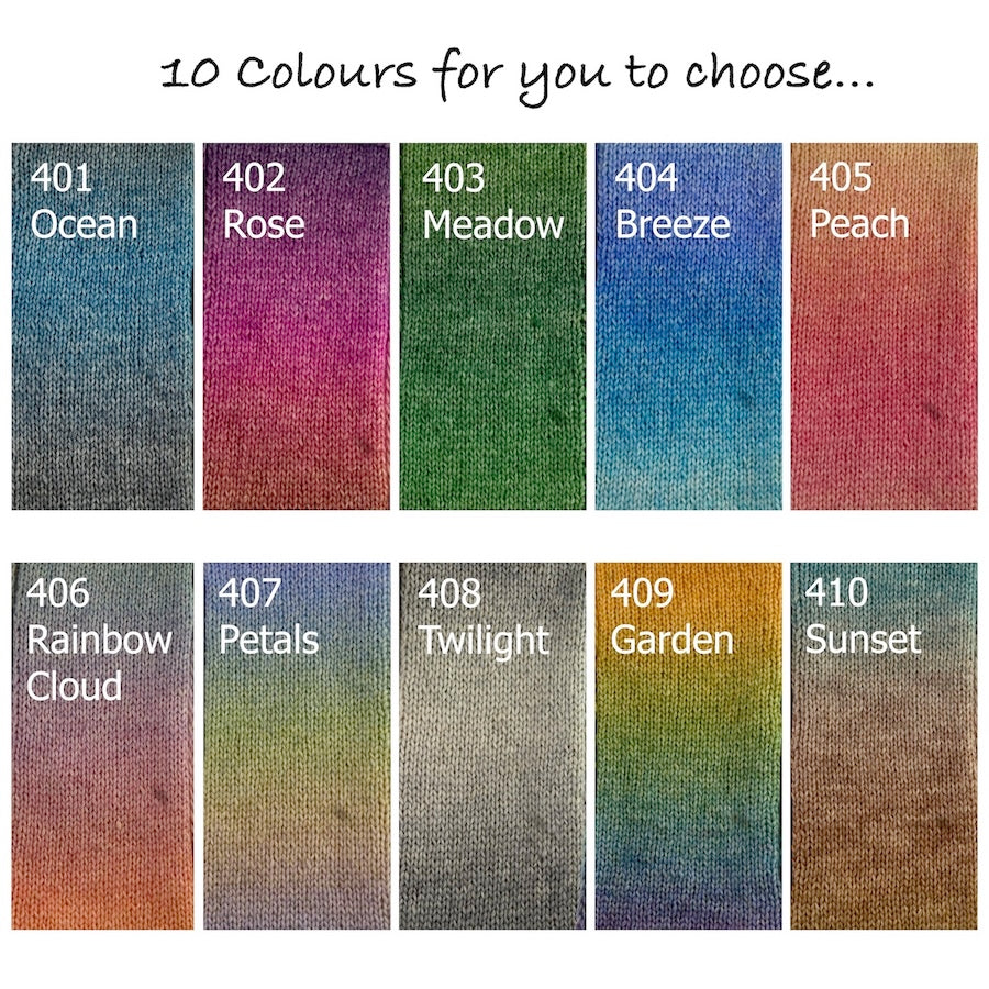 Cloud Soft Gradient Ombre Knitting and Crochet Yarn - DK to Light Worsted, 100g